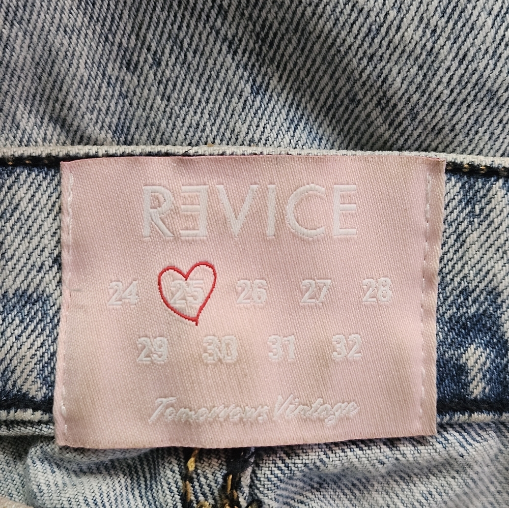 Revice Denim Jeans Sz 25 Distressed Graphics Hollywood Snake Rose Los Angeles - Picture 10 of 10